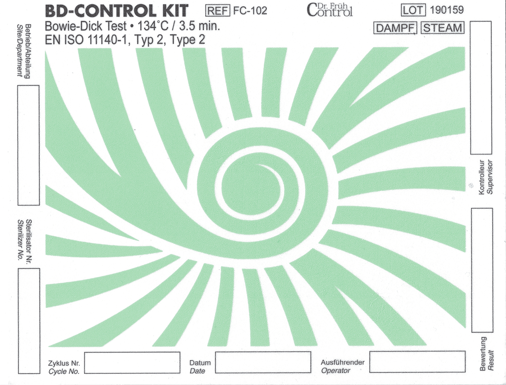 BD-CONTROL KIT Indikator vor Gebrauch